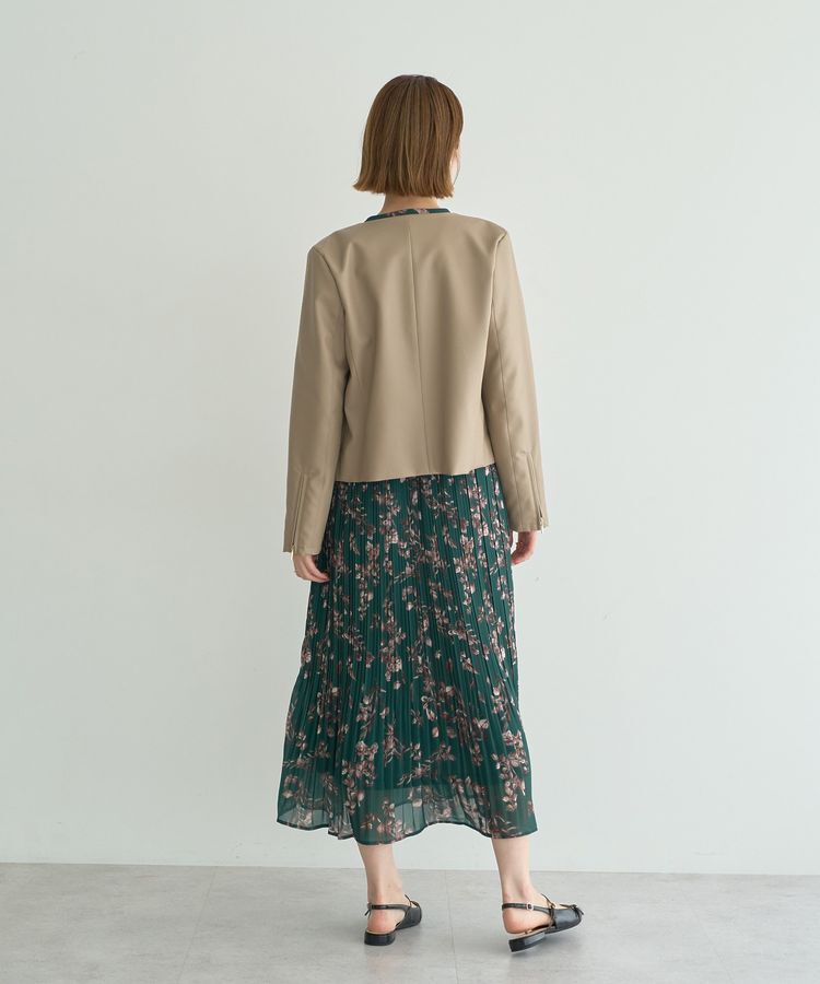 YECCA VECCA「ノーカラーライダースジャケット」|テーラードジャケット|