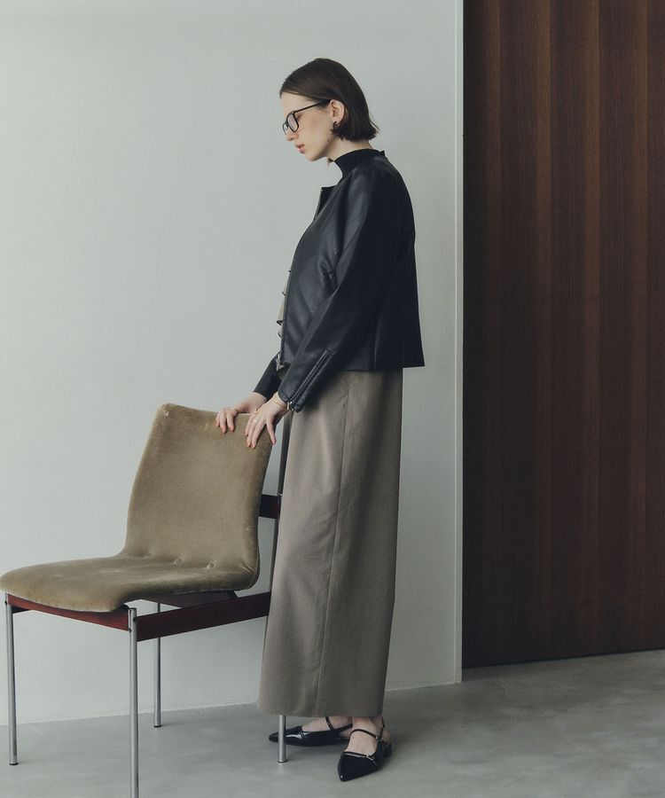 YECCA VECCA「ノーカラーライダースジャケット」|テーラードジャケット|