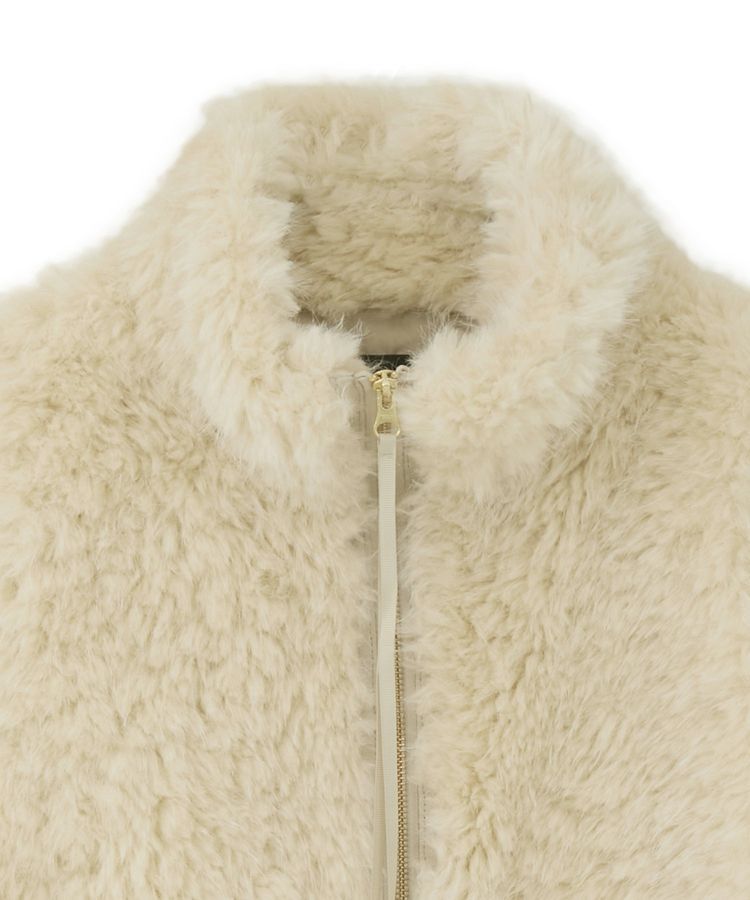 YECCA VECCA「カーリーファーZIPジレ」|ベスト・ジレ|