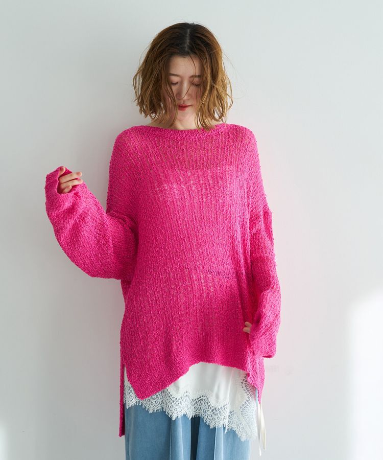 Editt by YECCA VECCA「ルーズニットプルオーバー」|ニット・セーター|Pink