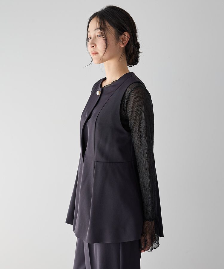 YECCA VECCA「パールペプラムジレ」|ベスト・ジレ|