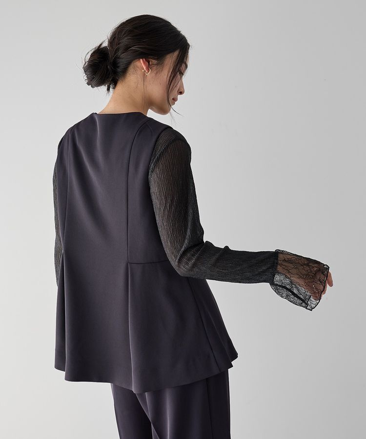 YECCA VECCA「パールペプラムジレ」|ベスト・ジレ|