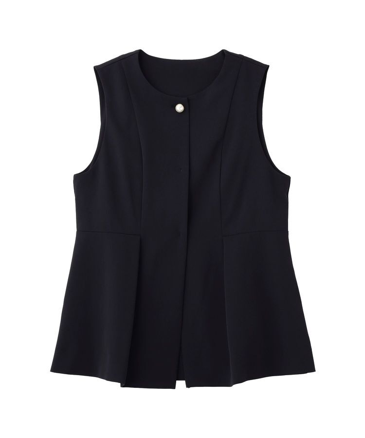 YECCA VECCA「パールペプラムジレ」|ベスト・ジレ|