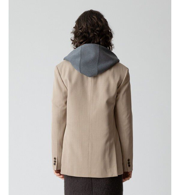 allureville「ビスコースウールボタンレスジャケット」|テーラードジャケット|