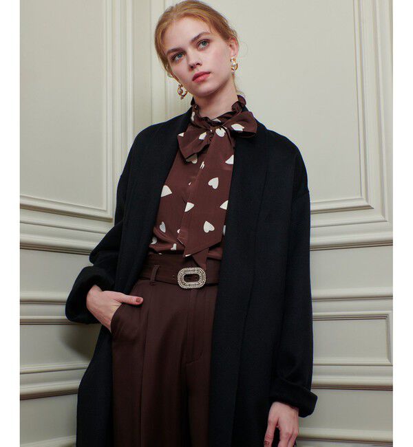 LOULOU WILLOUGHBY「WEB限定【LOULOU WILLOUGHBY】デシンハートプリントボウタイブラウス」|シャツ・ブラウス|