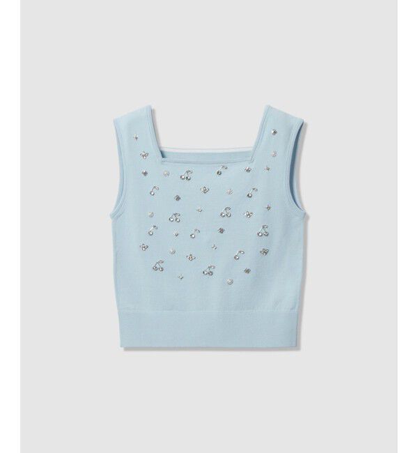 LOULOU WILLOUGHBY「【LOULOU WILLOUGHBY】CHERRYビジュータンク」|ニット・セーター|