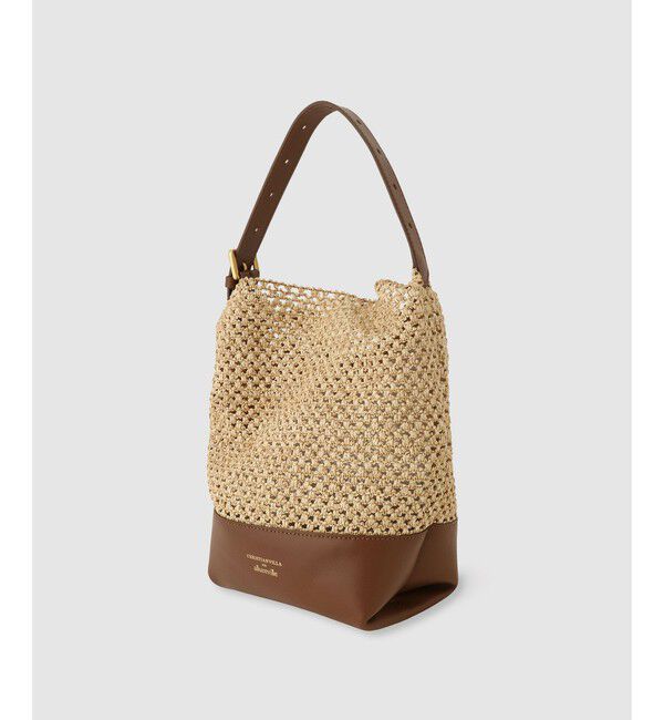 allureville「ラフィアコンビバケツバッグ」|ショルダー・メッセンジャー|ブラウン