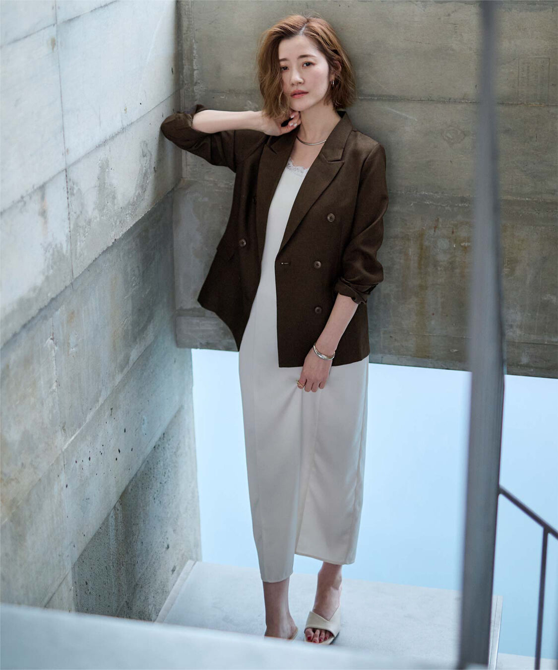 ur's「リネンライクダブルブレストジャケット」|テーラードジャケット|