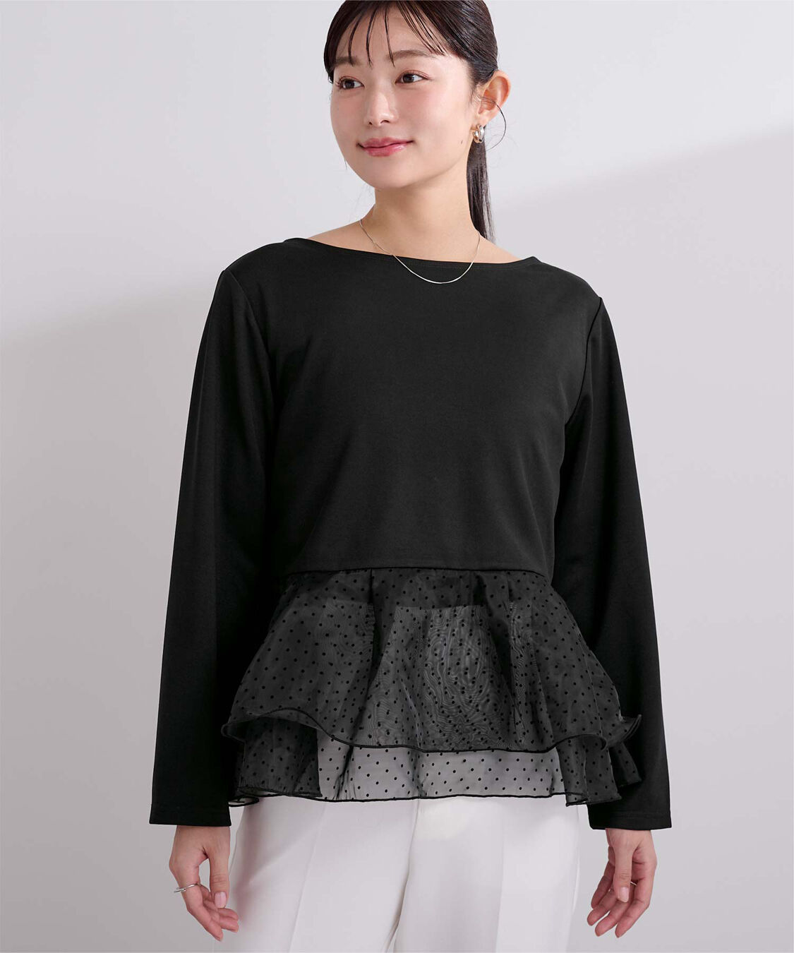 ur's「チュールドッキングペプラムプルオーバー」|Tシャツ・カットソー|ドット
