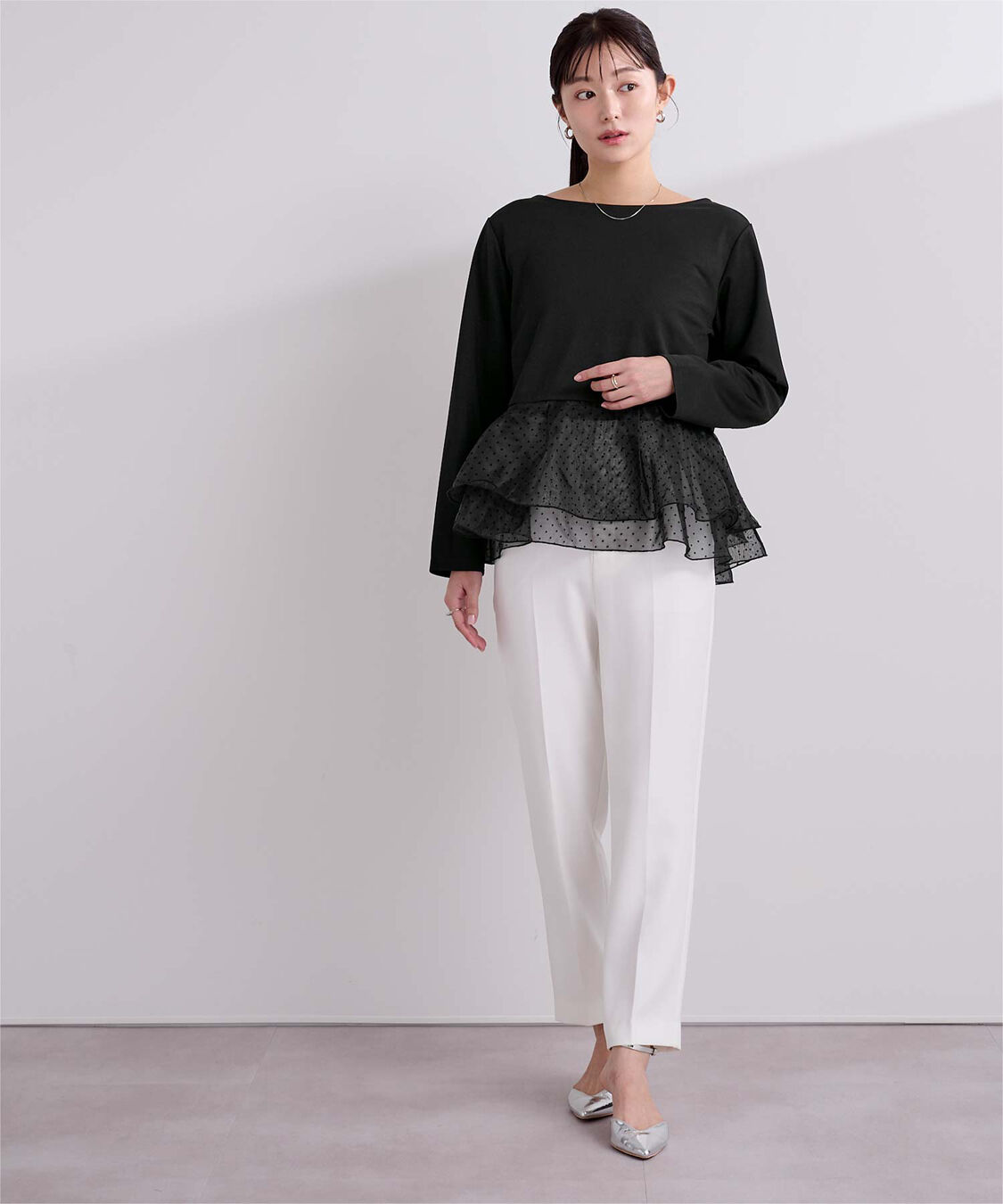 ur's「チュールドッキングペプラムプルオーバー」|Tシャツ・カットソー|