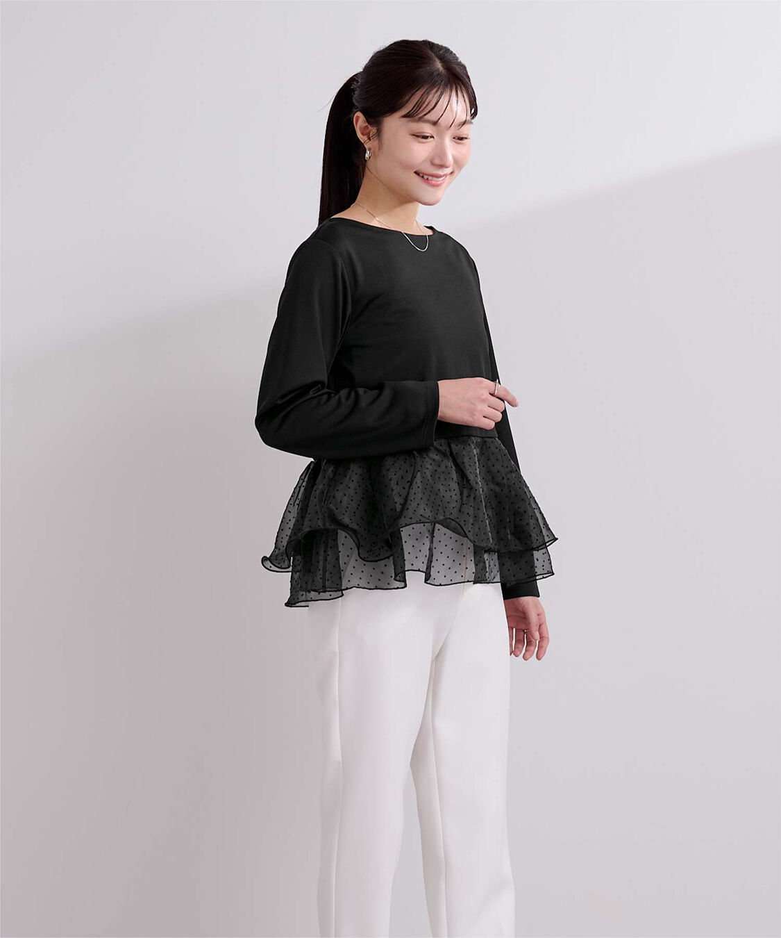 ur's「チュールドッキングペプラムプルオーバー」|Tシャツ・カットソー|