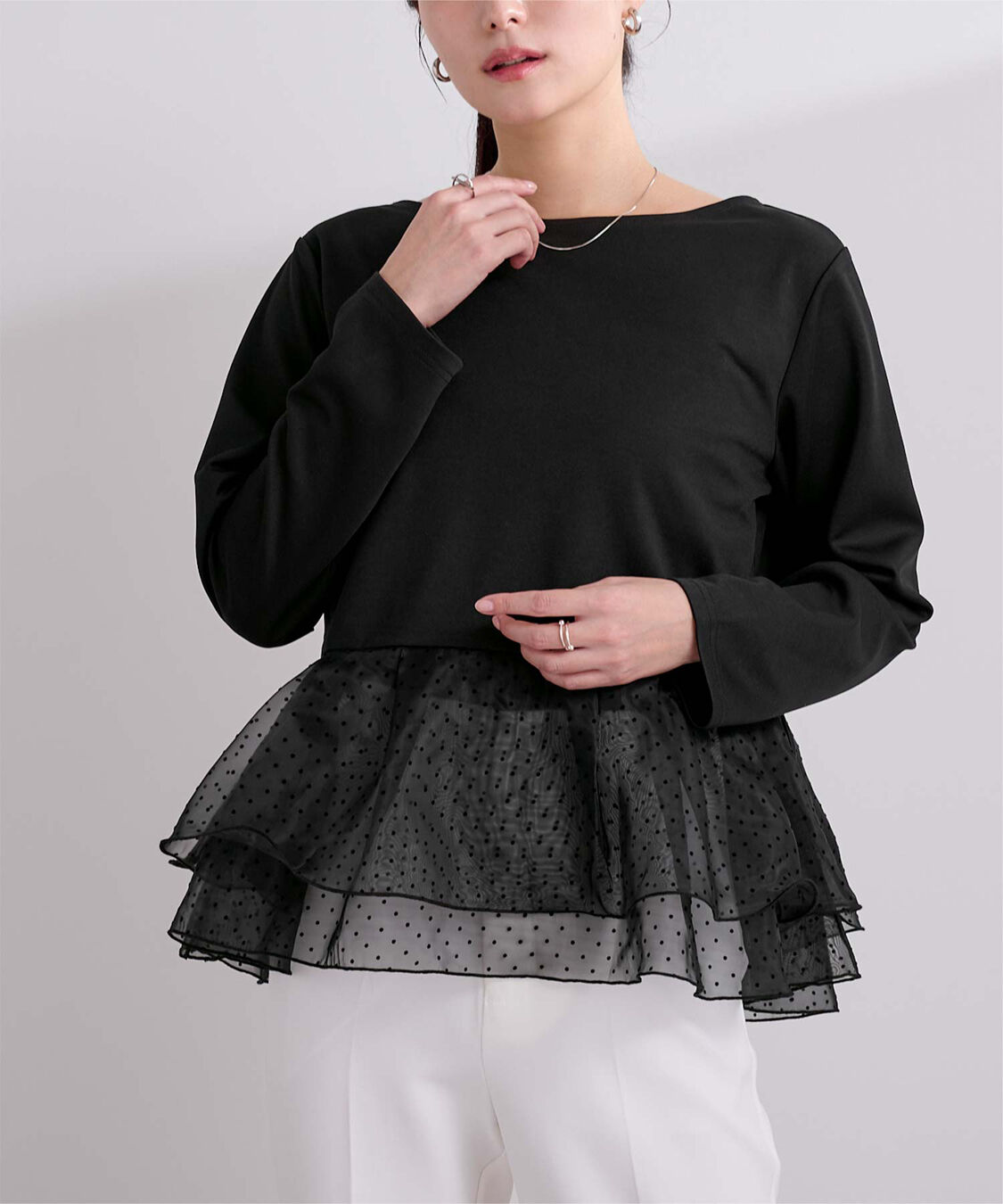 ur's「チュールドッキングペプラムプルオーバー」|Tシャツ・カットソー|