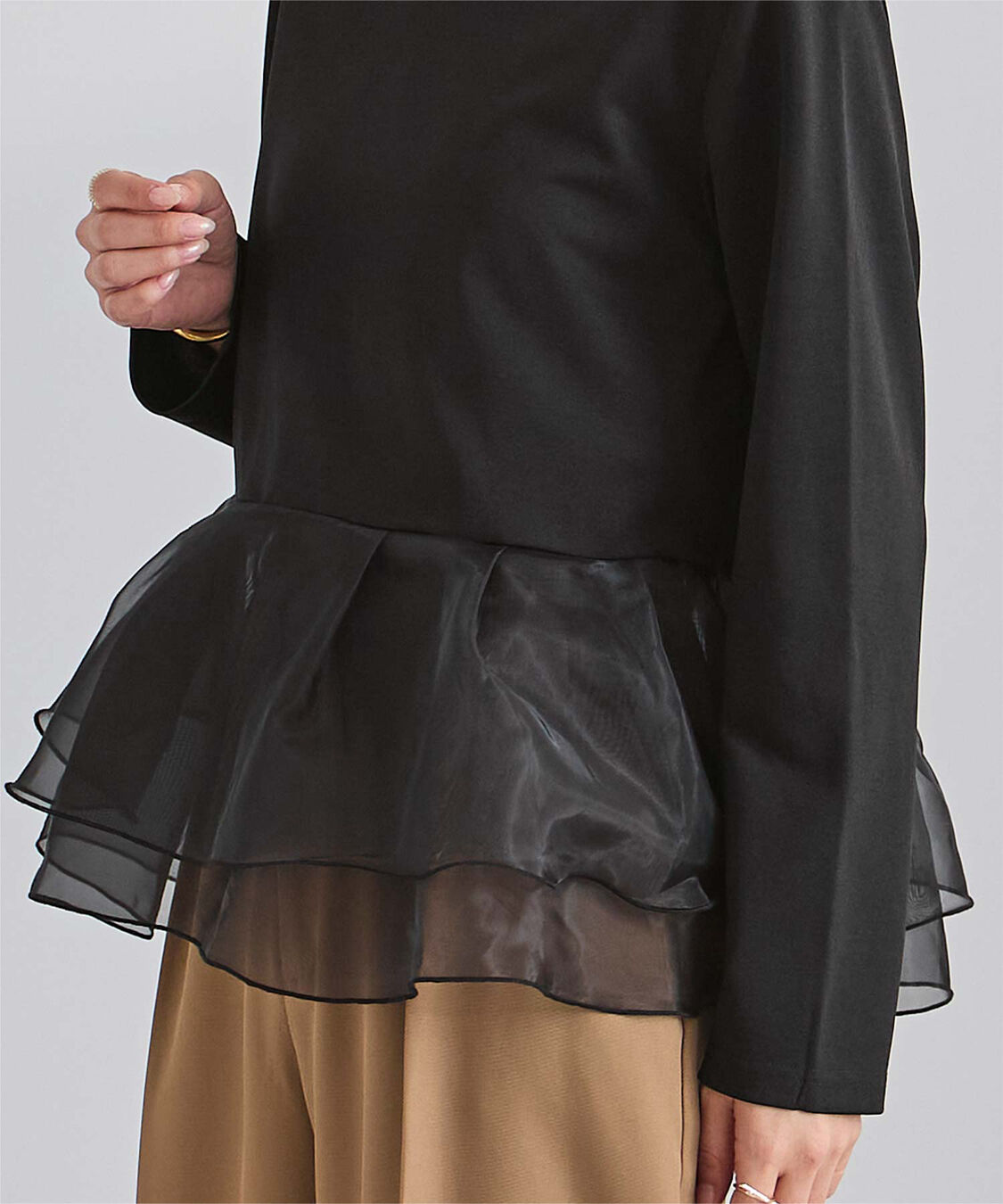 ur's「チュールドッキングペプラムプルオーバー」|Tシャツ・カットソー|