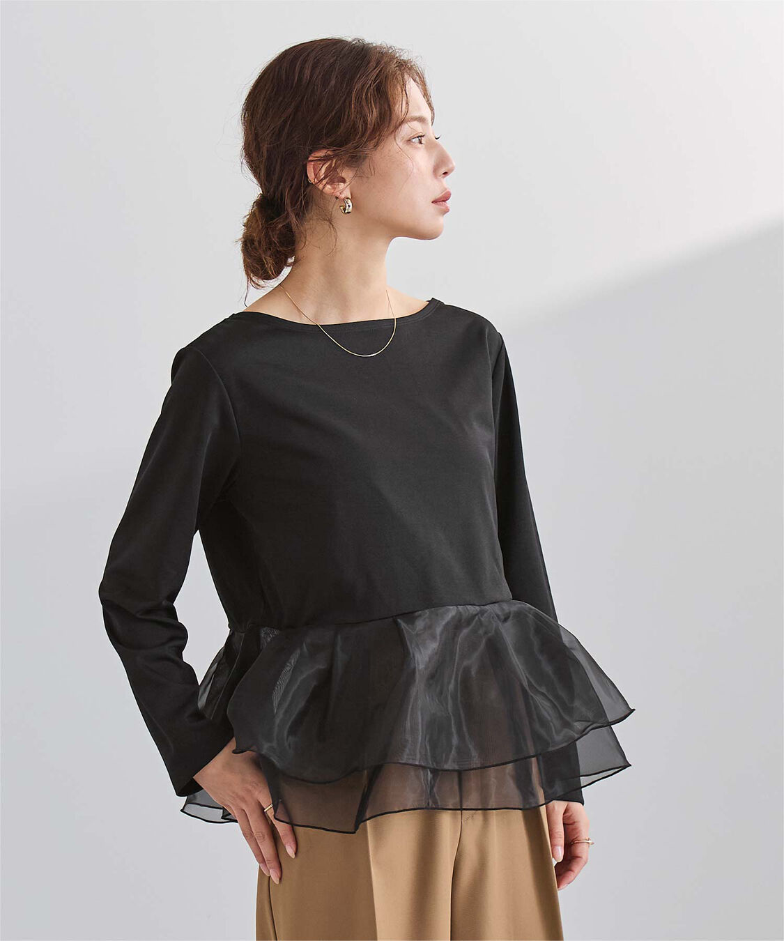 ur's「チュールドッキングペプラムプルオーバー」|Tシャツ・カットソー|