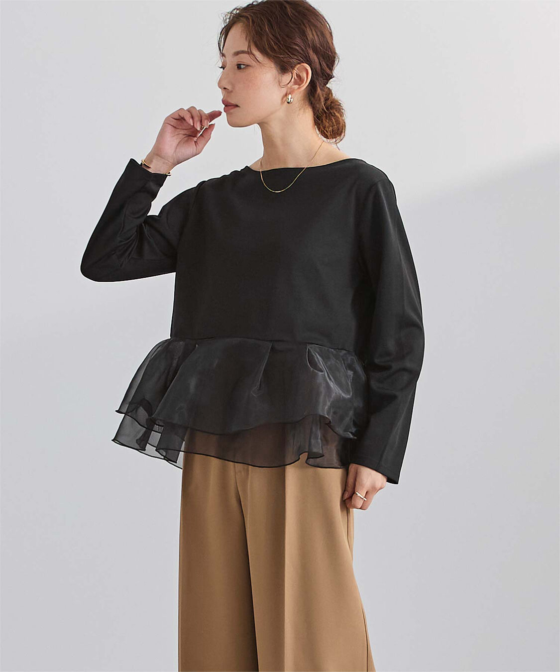 ur's「チュールドッキングペプラムプルオーバー」|Tシャツ・カットソー|