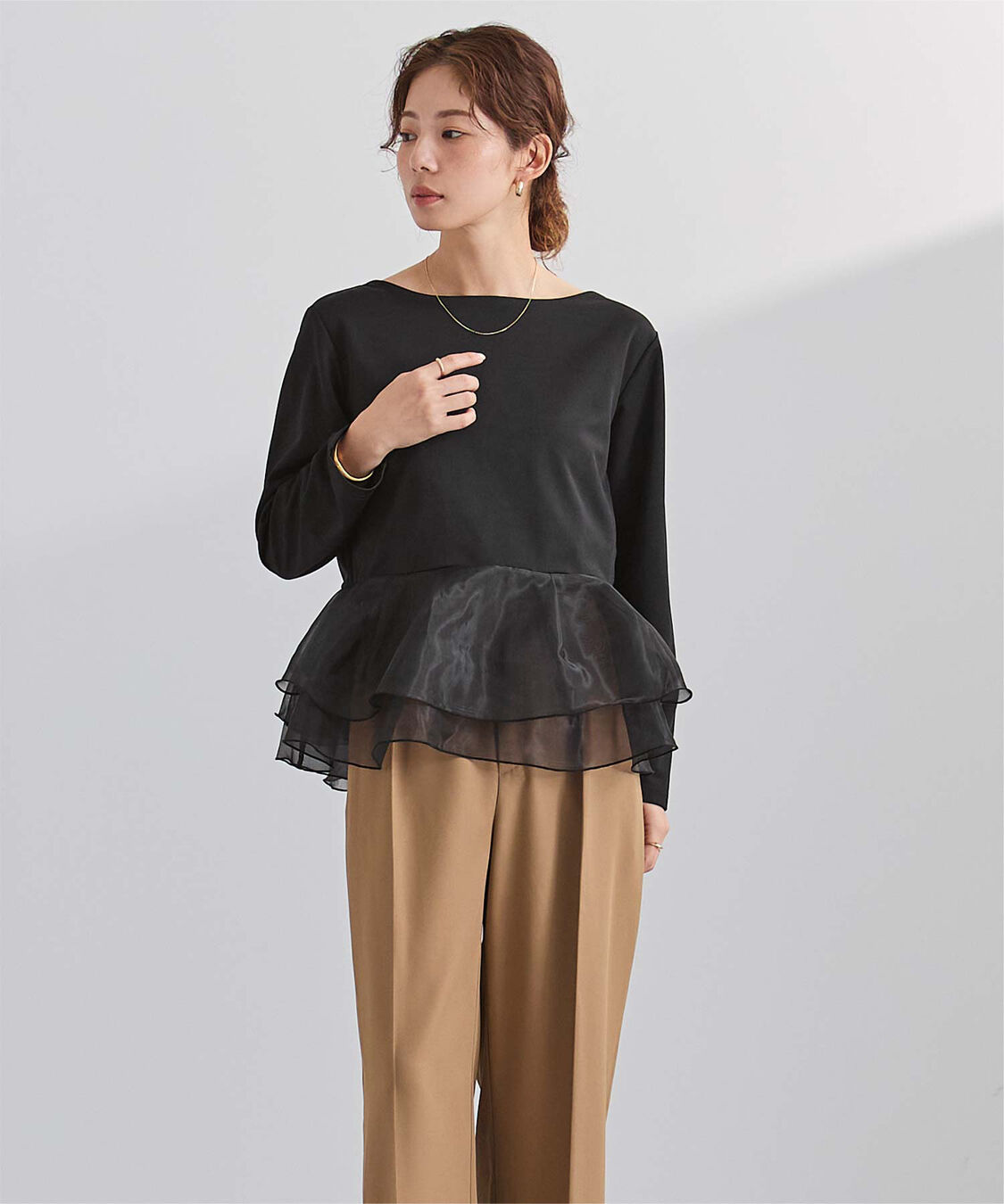 ur's「チュールドッキングペプラムプルオーバー」|Tシャツ・カットソー|