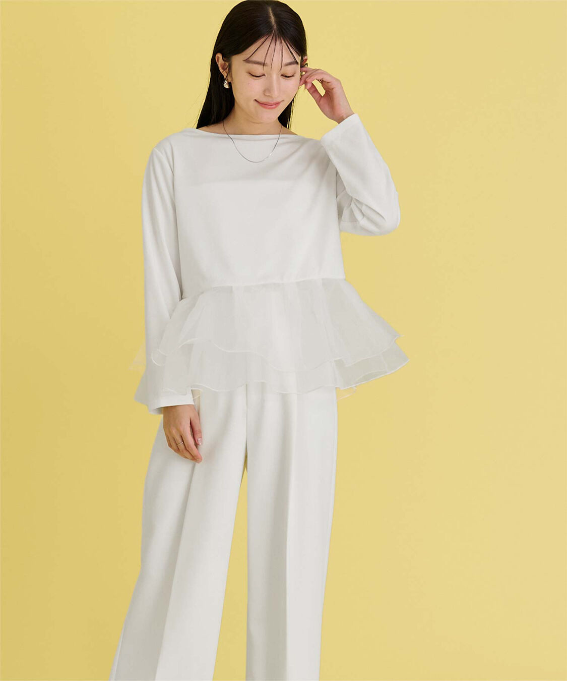 ur's「チュールドッキングペプラムプルオーバー」|Tシャツ・カットソー|