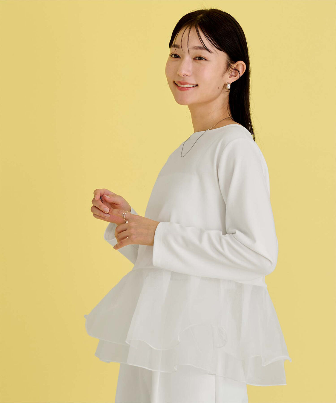 ur's「チュールドッキングペプラムプルオーバー」|Tシャツ・カットソー|