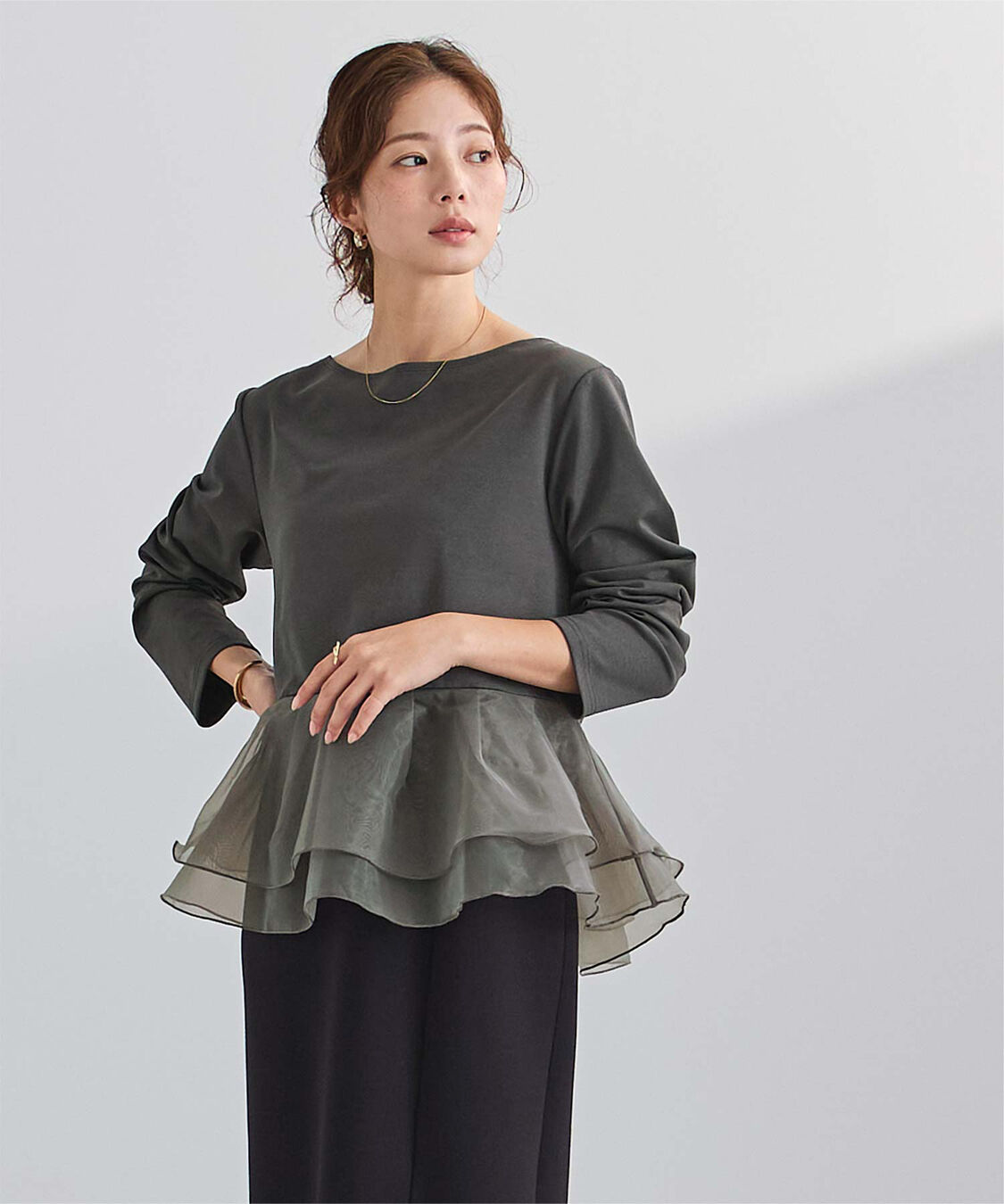 ur's「チュールドッキングペプラムプルオーバー」|Tシャツ・カットソー|