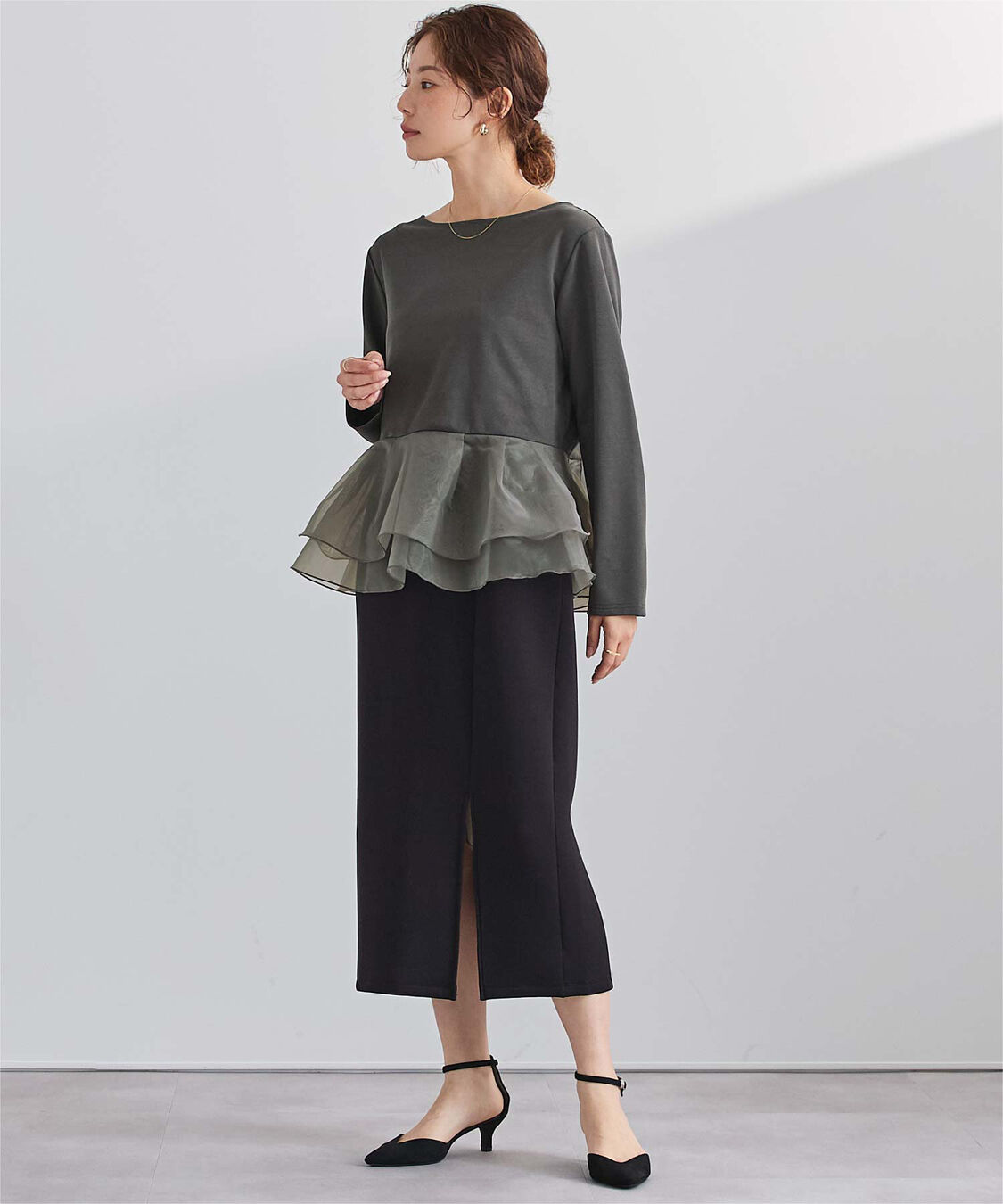 ur's「チュールドッキングペプラムプルオーバー」|Tシャツ・カットソー|