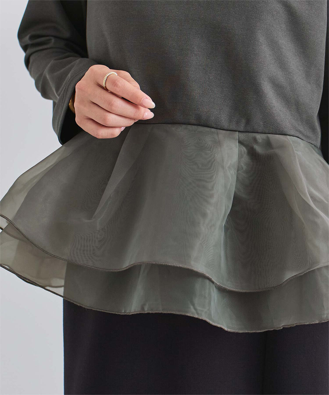 ur's「チュールドッキングペプラムプルオーバー」|Tシャツ・カットソー|