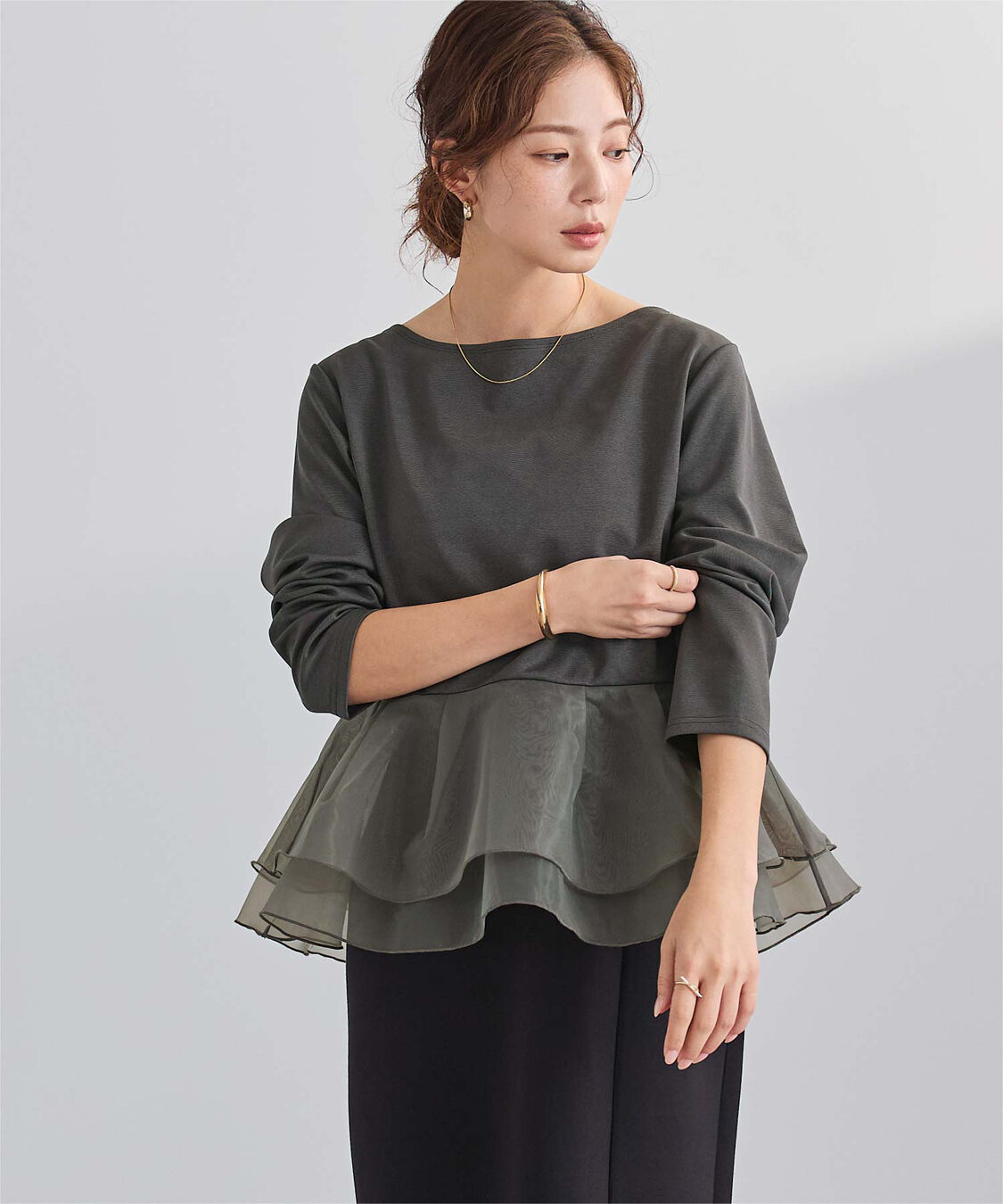 ur's「チュールドッキングペプラムプルオーバー」|Tシャツ・カットソー|