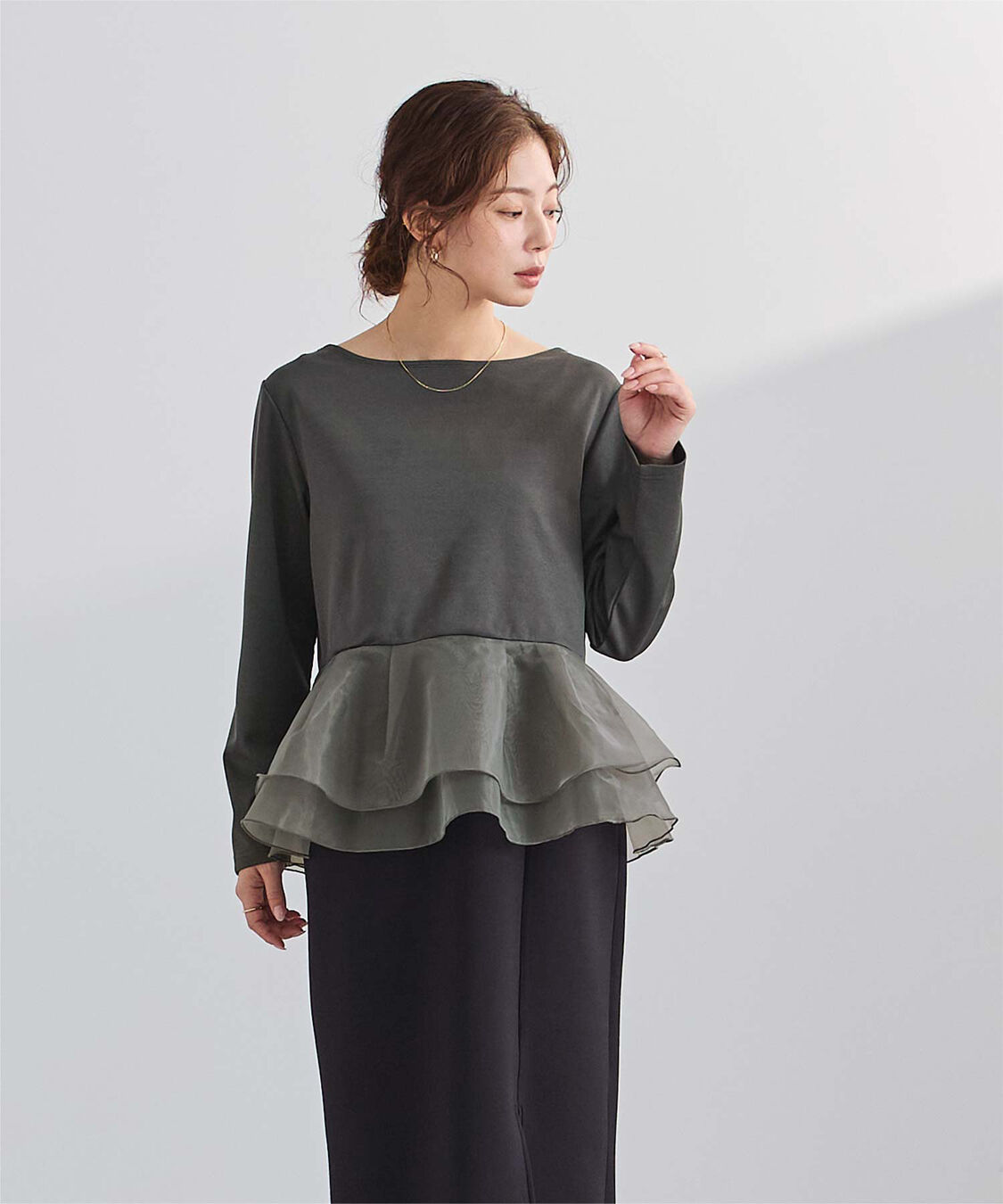 ur's「チュールドッキングペプラムプルオーバー」|Tシャツ・カットソー|