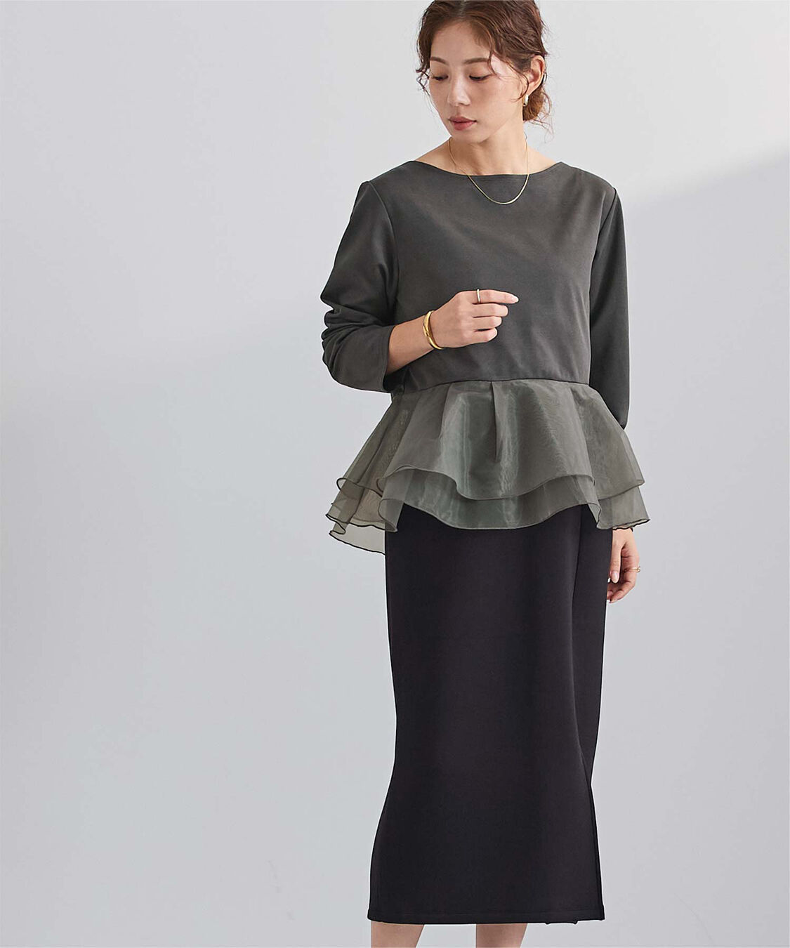 ur's「チュールドッキングペプラムプルオーバー」|Tシャツ・カットソー|