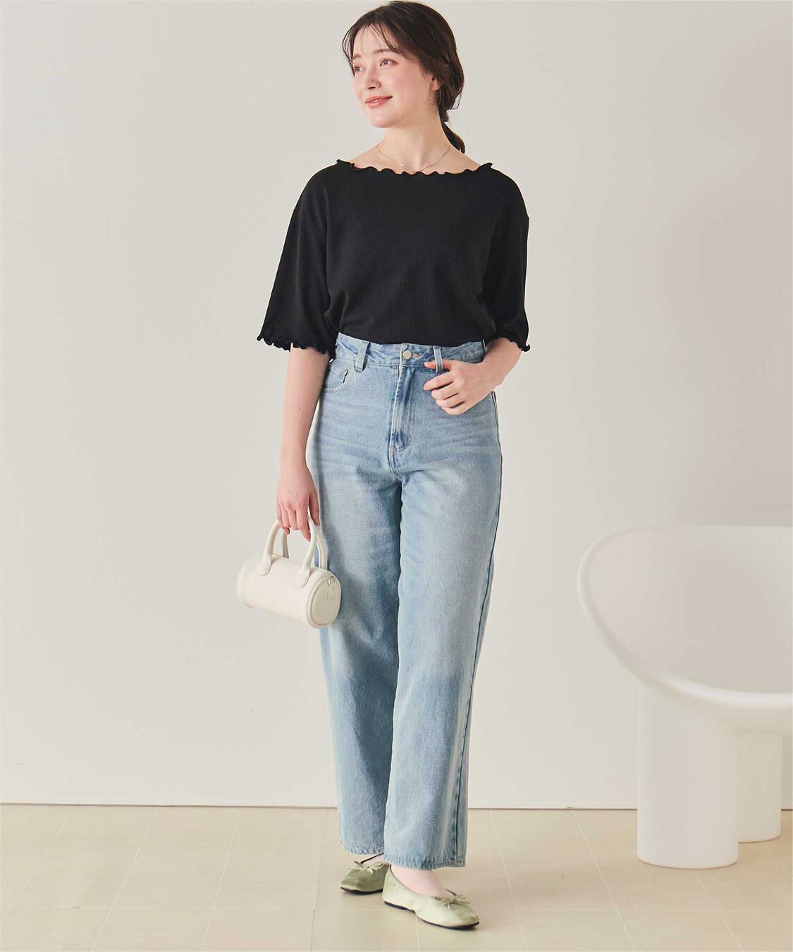 titivate「機能性リブカットソーメロートップス」|Tシャツ・カットソー|