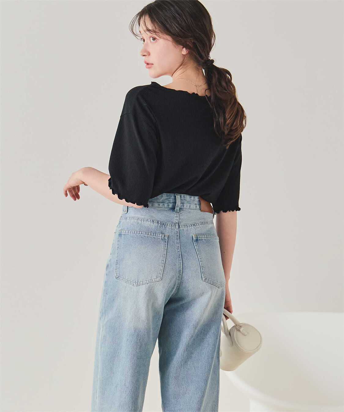 titivate「機能性リブカットソーメロートップス」|Tシャツ・カットソー|