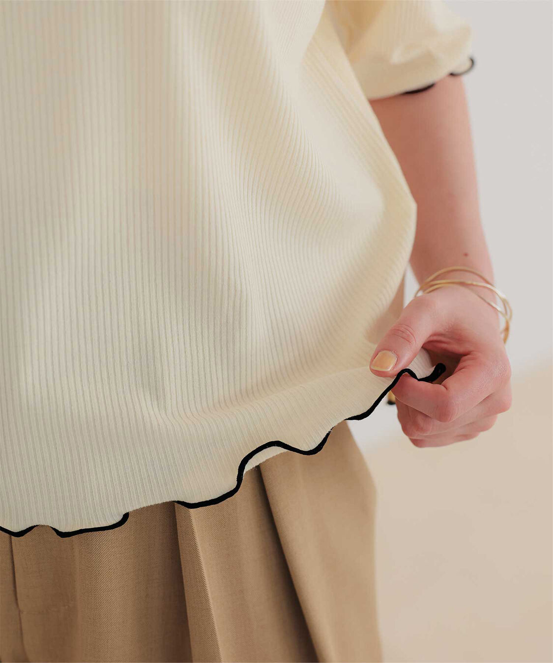 titivate「機能性リブカットソーメロートップス」|Tシャツ・カットソー|