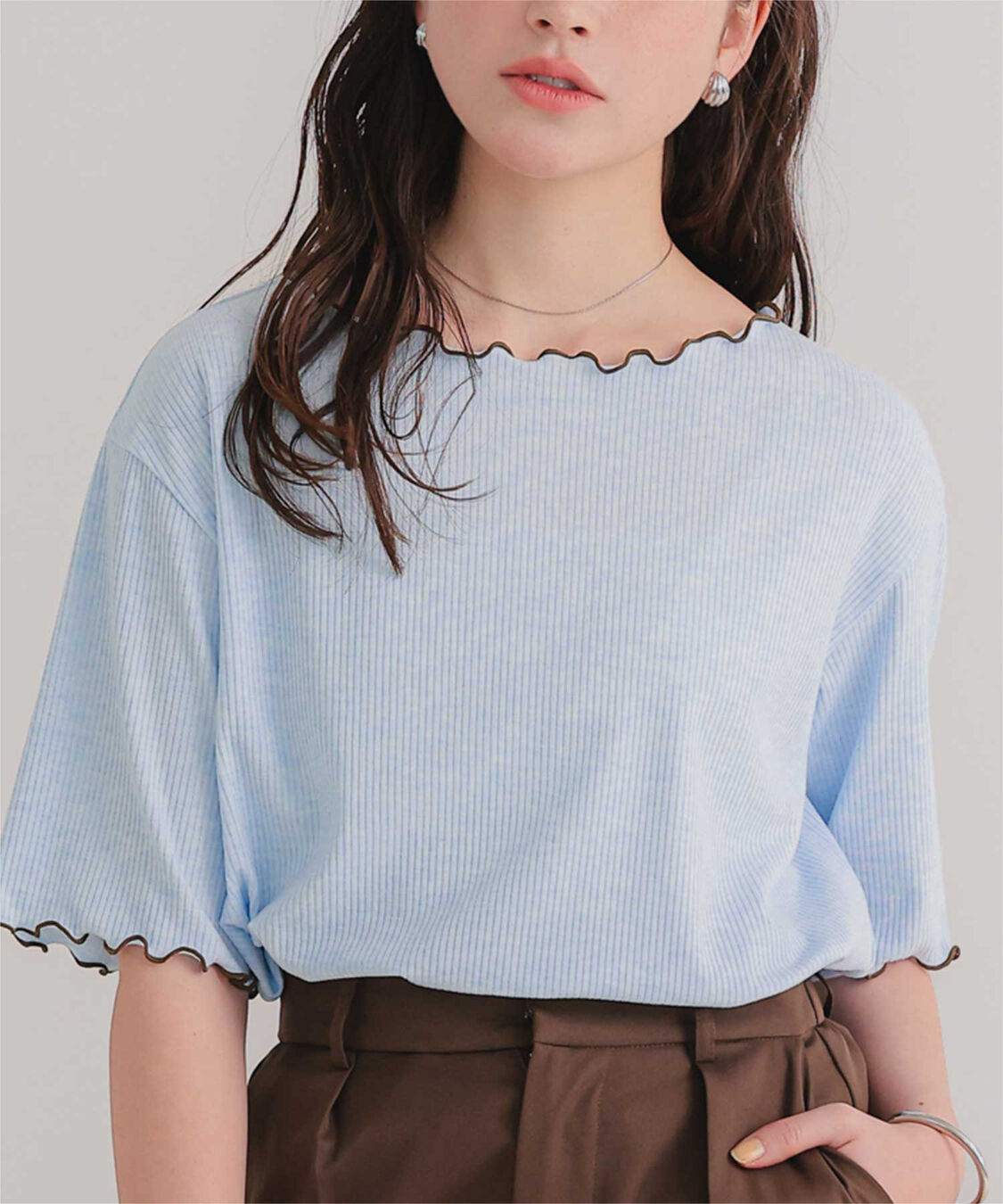 titivate「機能性リブカットソーメロートップス」|Tシャツ・カットソー|