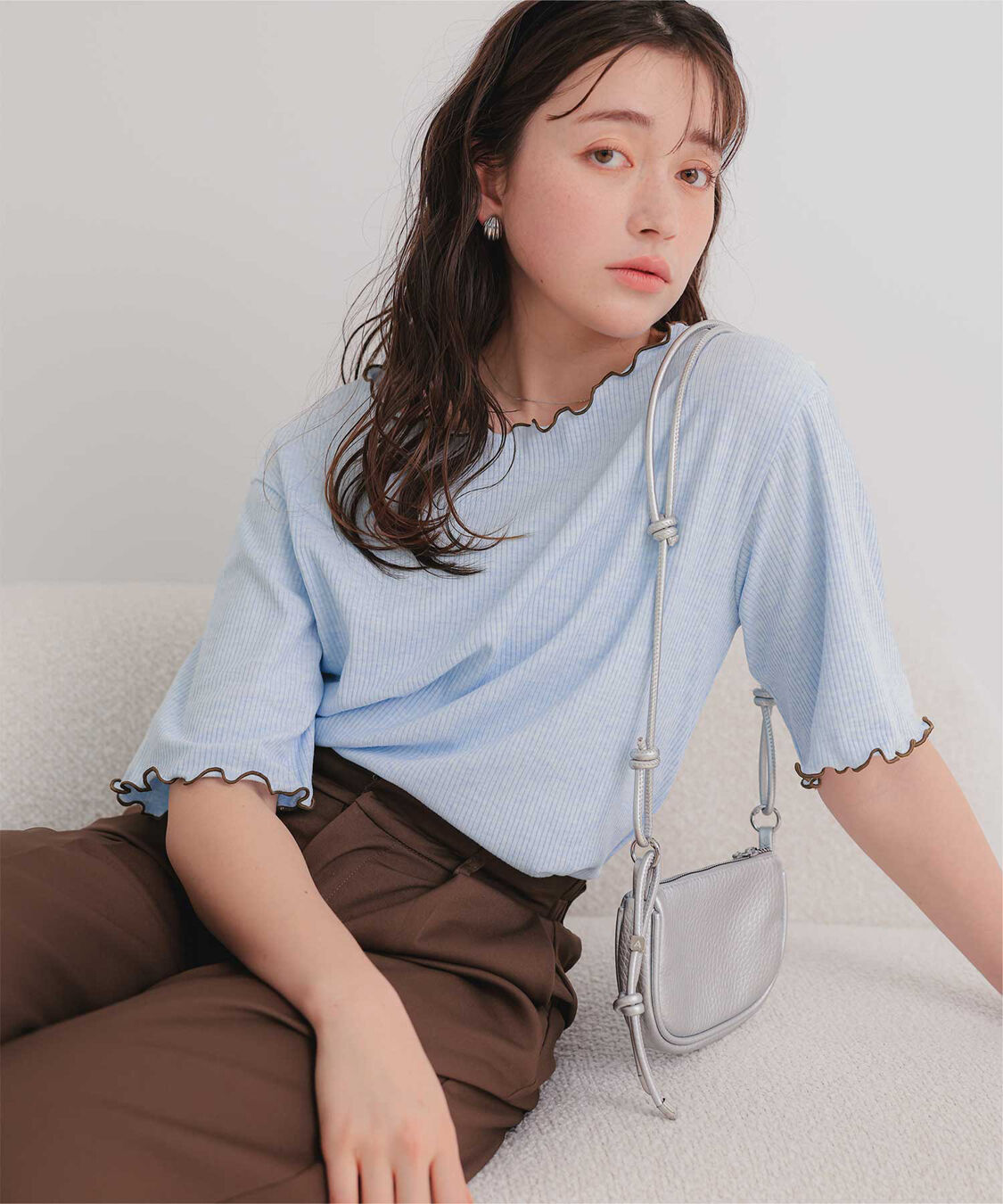 titivate「機能性リブカットソーメロートップス」|Tシャツ・カットソー|