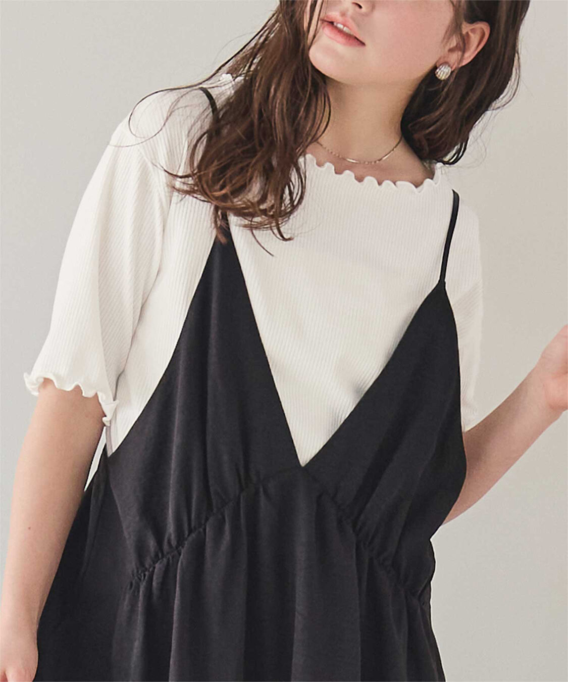 titivate「機能性リブカットソーメロートップス」|Tシャツ・カットソー|