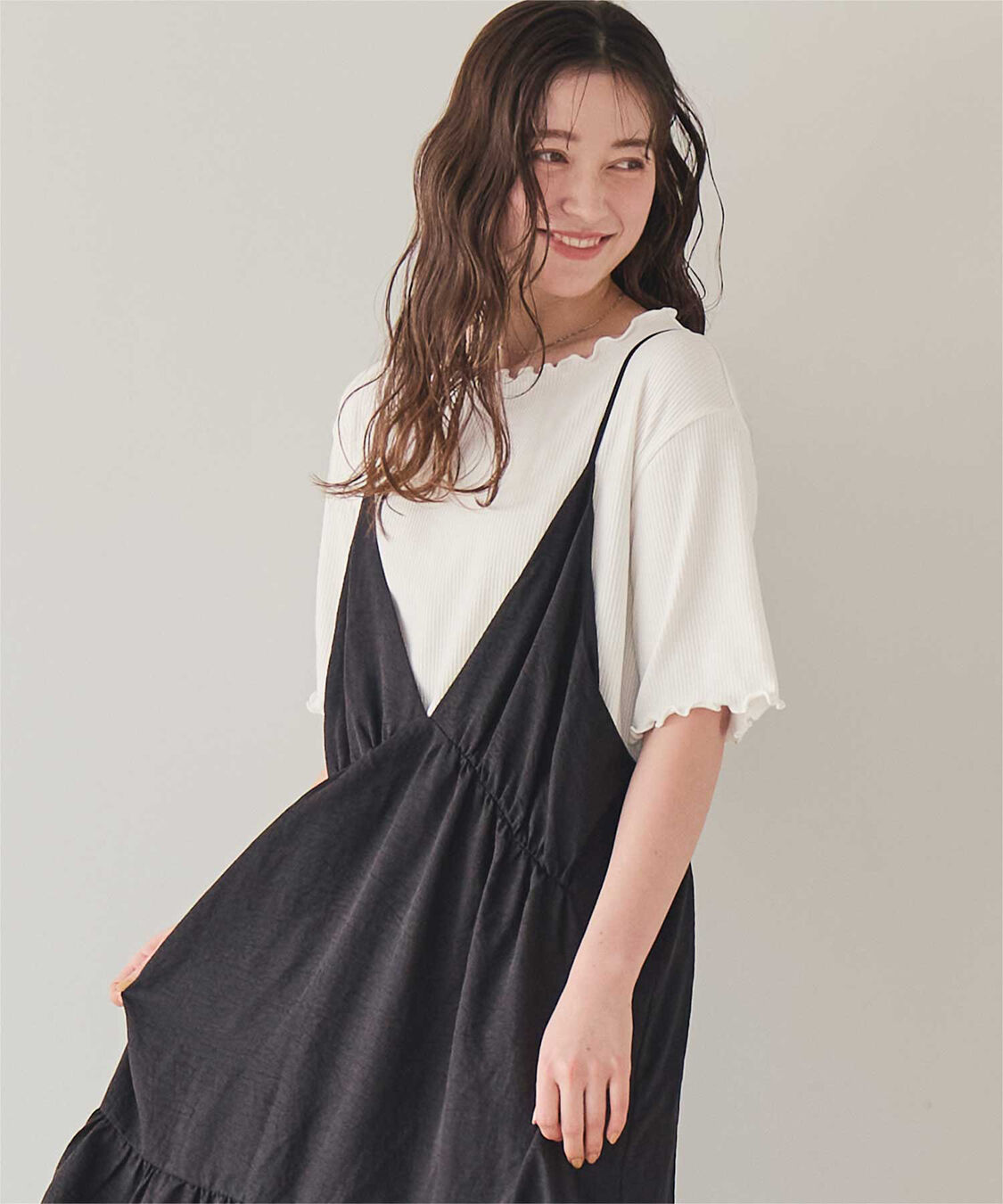 titivate「機能性リブカットソーメロートップス」|Tシャツ・カットソー|