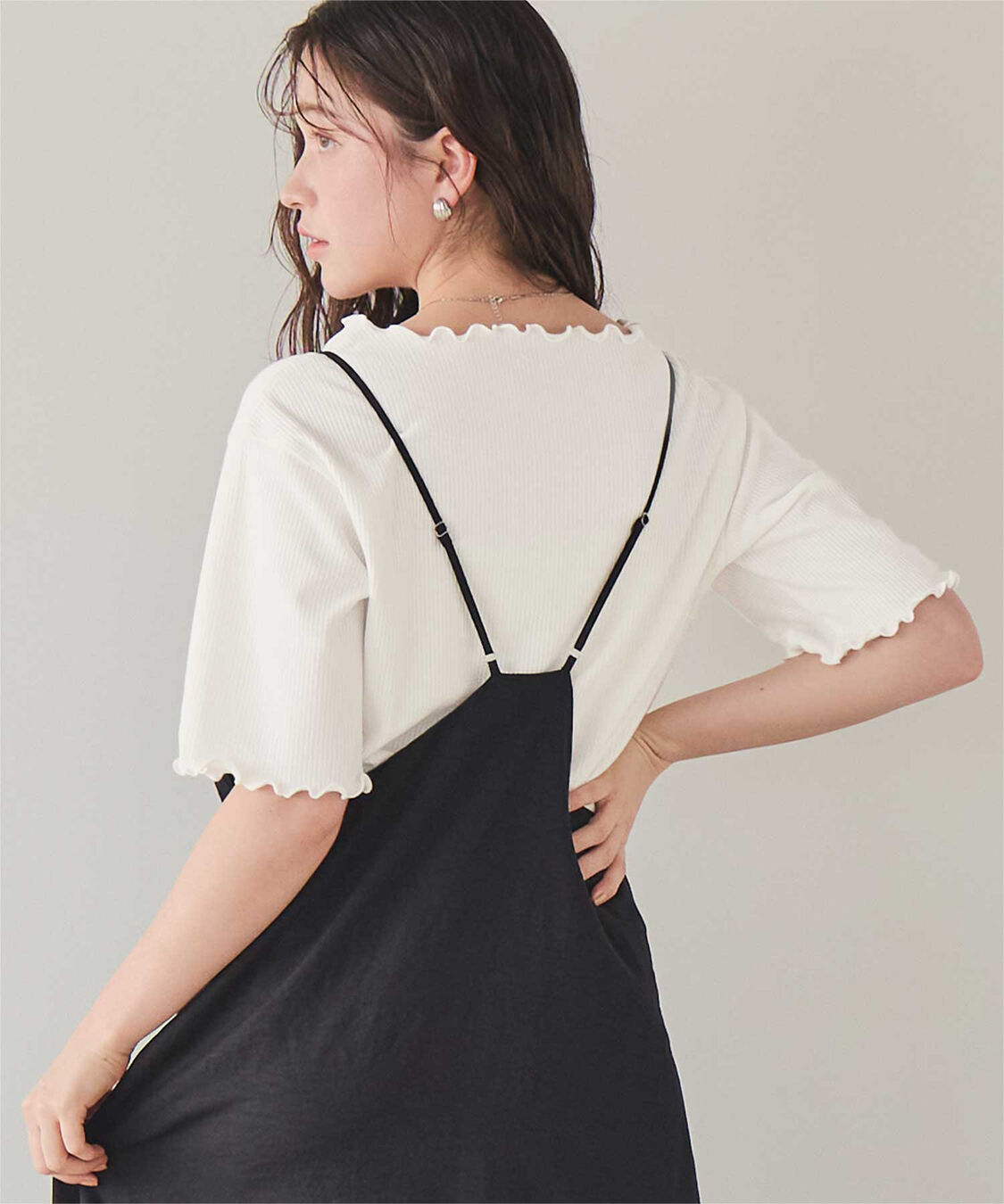 titivate「機能性リブカットソーメロートップス」|Tシャツ・カットソー|