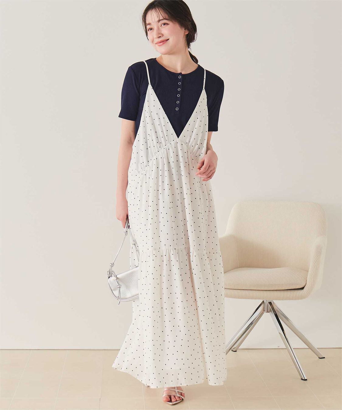 titivate「機能性リブカットソーヘンリーネックトップス」|Tシャツ・カットソー|