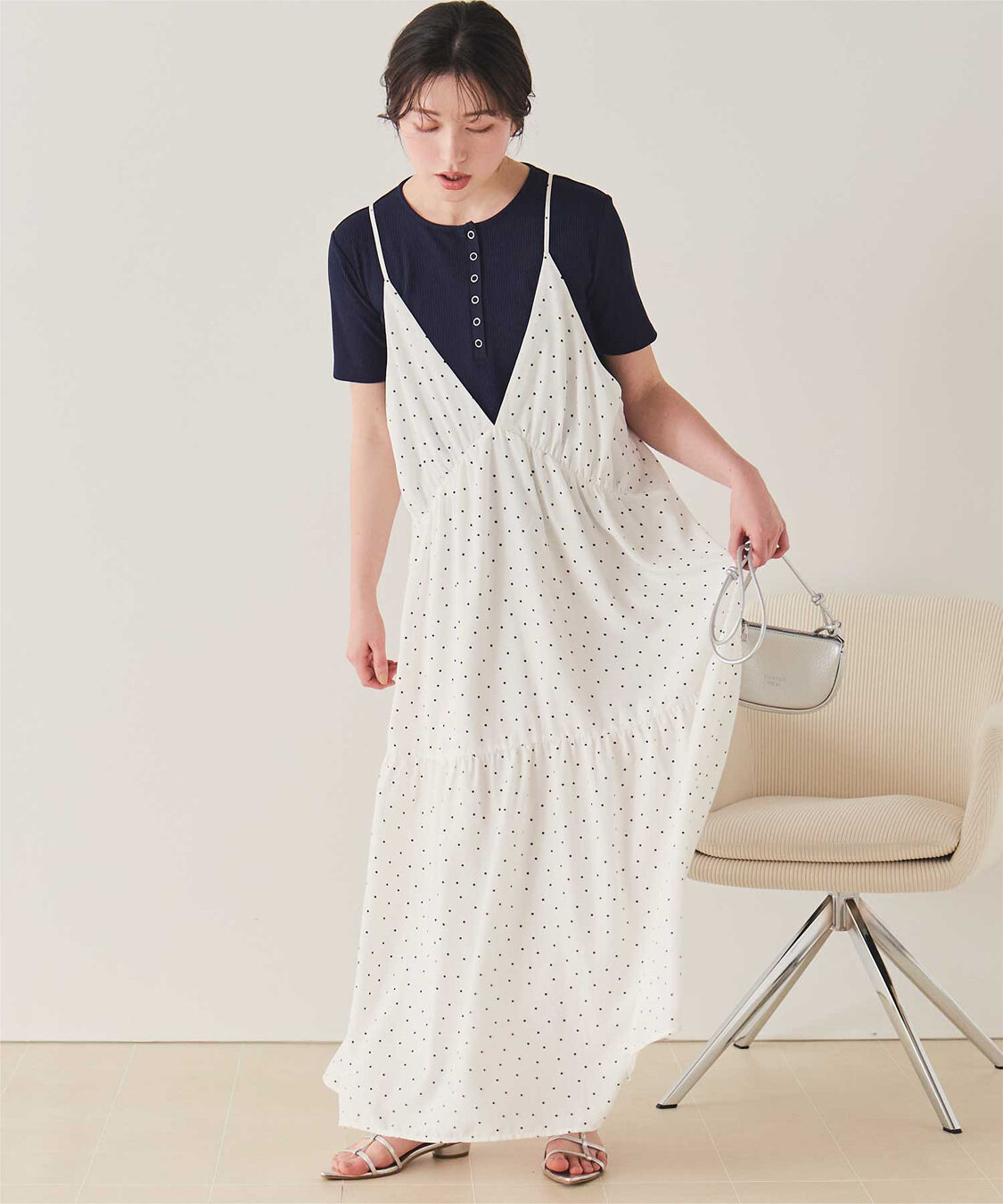 titivate「機能性リブカットソーヘンリーネックトップス」|Tシャツ・カットソー|