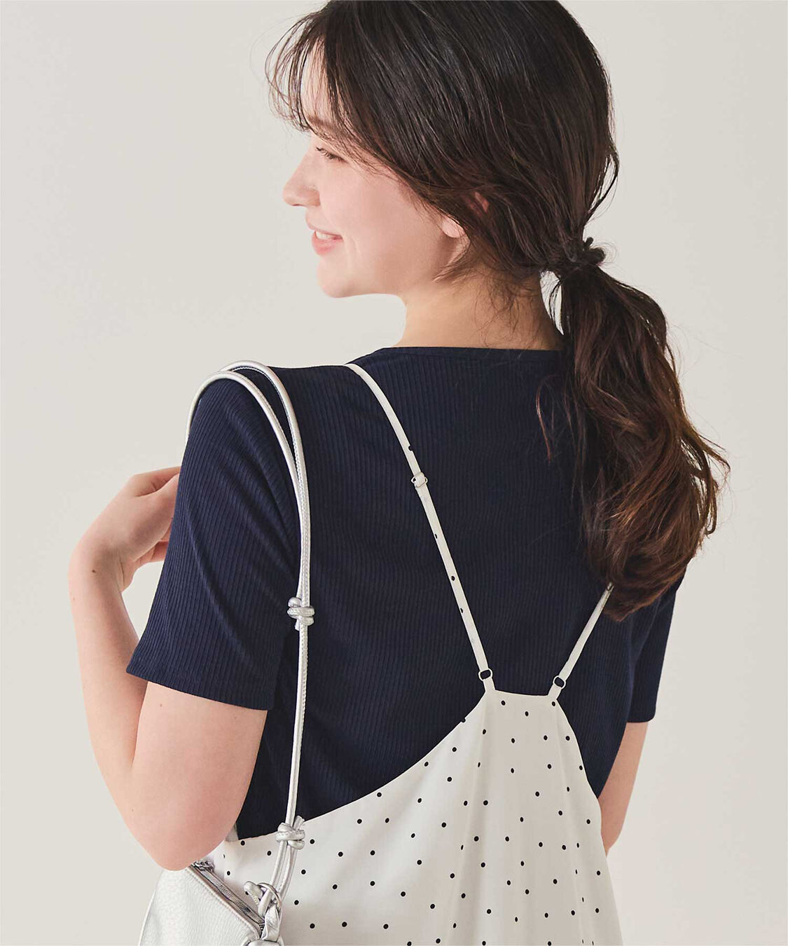 titivate「機能性リブカットソーヘンリーネックトップス」|Tシャツ・カットソー|