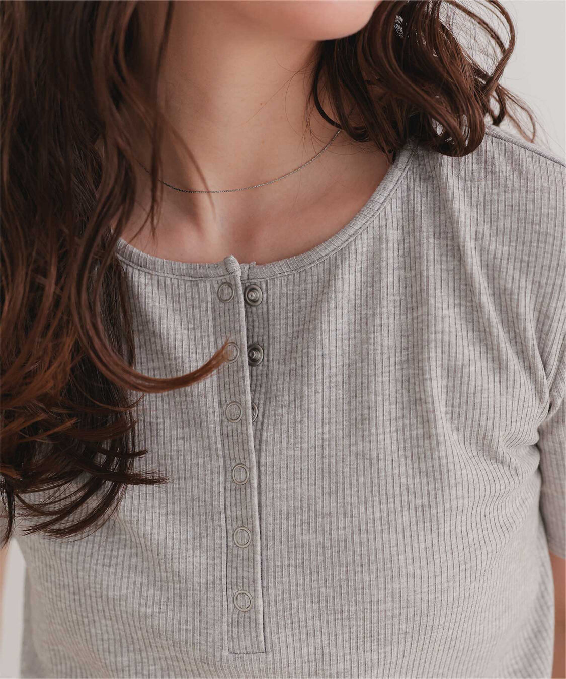 titivate「機能性リブカットソーヘンリーネックトップス」|Tシャツ・カットソー|