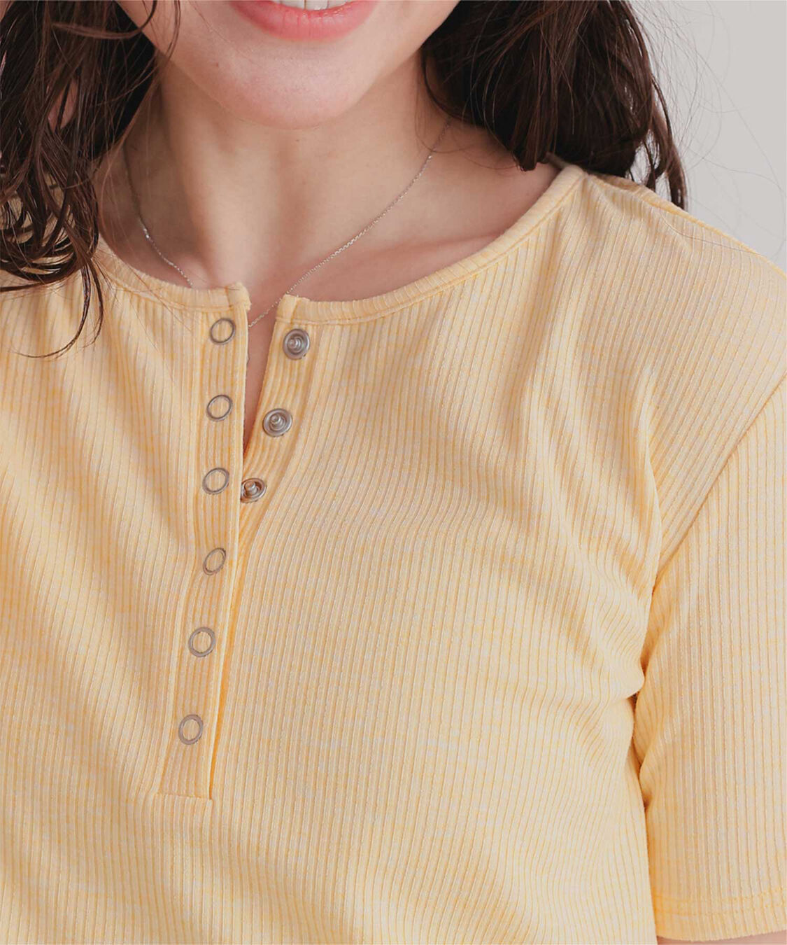 titivate「機能性リブカットソーヘンリーネックトップス」|Tシャツ・カットソー|