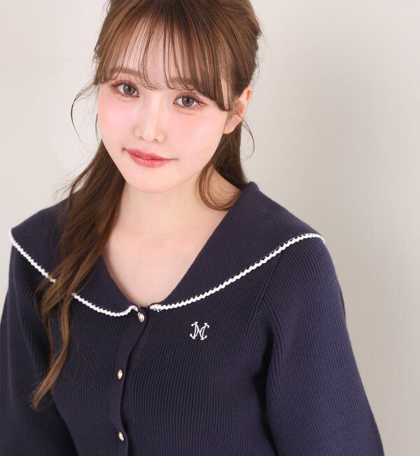  「ロゴ刺繍セーラーニット」|ニット・セーター|
