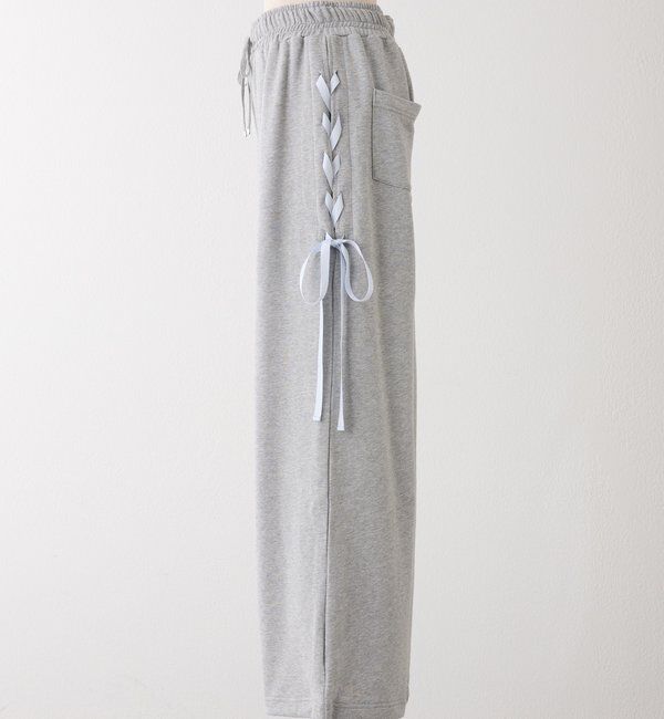  「【セットアップ可能】サイドカットレースアップスウェットパンツ」|その他|