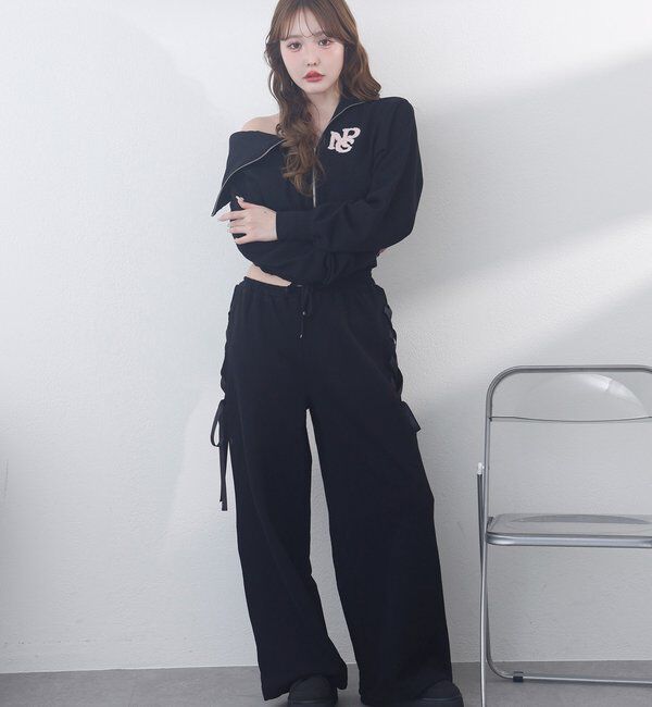  「【セットアップ可能】サイドカットレースアップスウェットパンツ」|その他|