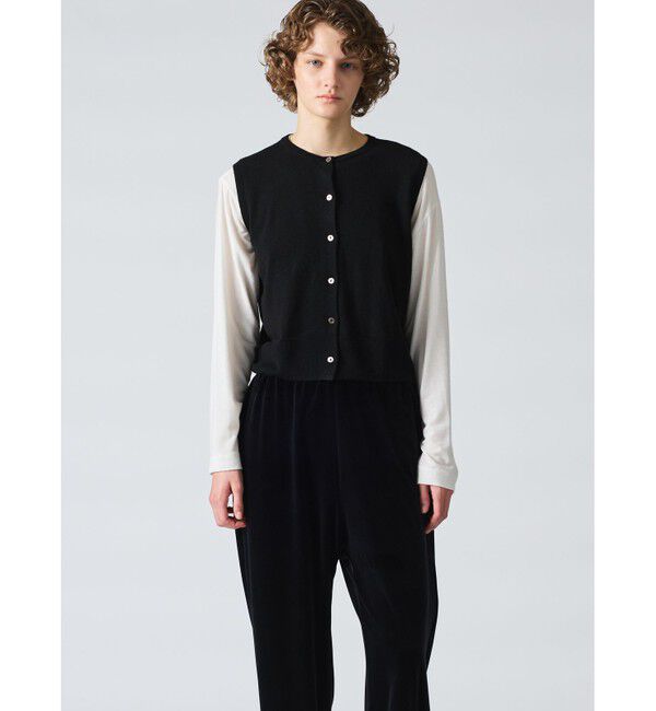 mizuiro ind「mizuiro ind クルーネックショートベスト」|ベスト・ジレ|