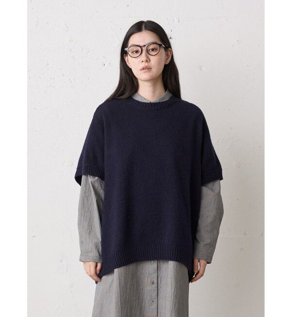 MidiUmi「MidiUmi クルーネックコクーンベスト」|ベスト・ジレ|ネイビー