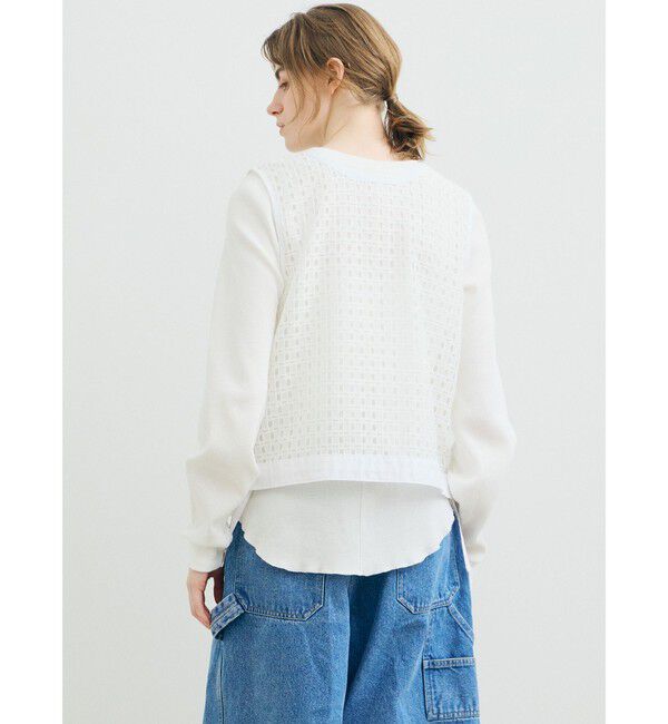 MARMARMAR「MARMARMAR メッシュレースドローストリングベスト」|ベスト・ジレ|