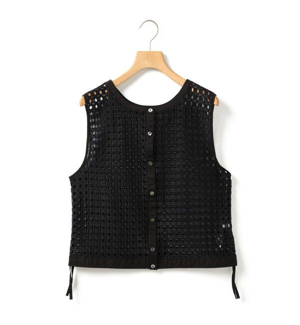 MARMARMAR「MARMARMAR メッシュレースドローストリングベスト」|ベスト・ジレ|ブラック