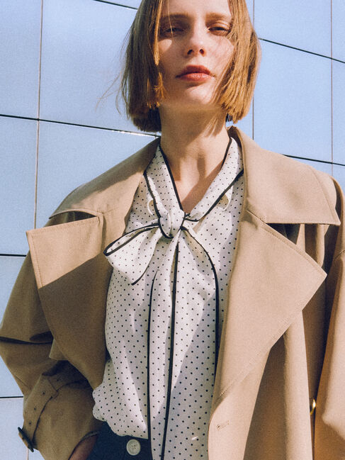 Te chichi「パターンアソートボウタイブラウス《2026 spring catalog item》」|シャツ・ブラウス|オフホワイト