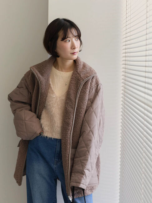 Samansa Mos2 blue「ふくれジャカードクルーネックプルオーバー」|Tシャツ・カットソー|